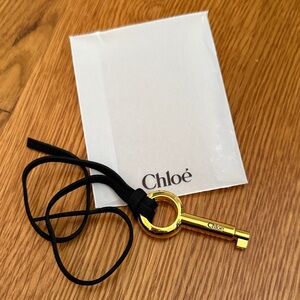Chloe Gold Key Holder with Black Cord (Lucky charm)